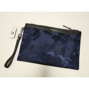 NWT Michael Kors Men's Kent Zip Travel Pouch Bag Nylon Camo Blue $98